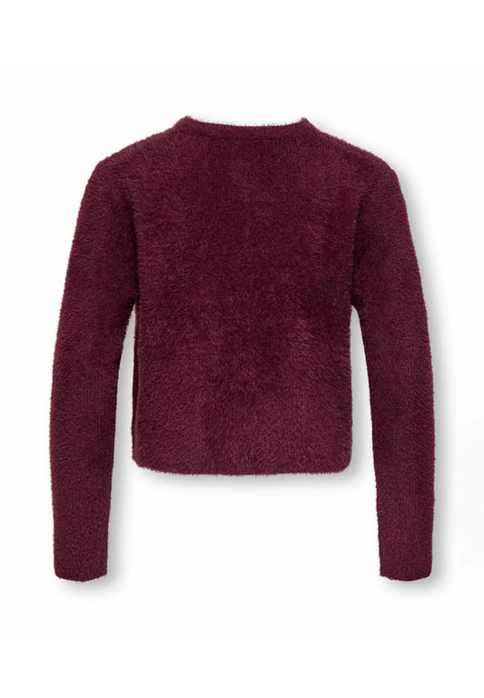 ONLY KIDS CARDIGAN BORDEAUX MORBIDO CON BOTTONI PERLATI Bambine e ragazze 15352201.BORDEAUX_