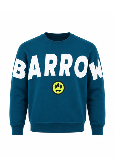 BARROW FELPA PETROLIO GIROCOLLO CON MAXI SCRITTA Bambini e ragazzi F6BKJUSW016.PETRO_