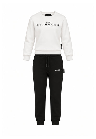 John Richmond TUTA COMPLETA BIANCA A GIROCOLLO CON PANTALONE NERO Bambine e ragazze RGA26019CF.BIA_