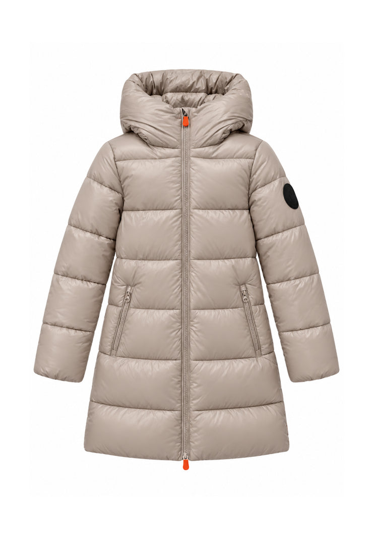 Save the Duck GIUBBOTTO BEIGE LUNGO A LINEA DRITTA Bambine e ragazze 10-J45510G.BEIGE_
