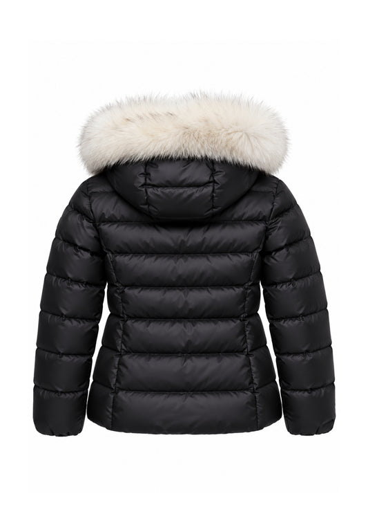 Peuterey GIUBBOTTO NERO TRAPUNTATO CON DETTAGLIO PELLICCIA Bambine e ragazze TURMALET MQN 05 FOX FUR KID.NE_