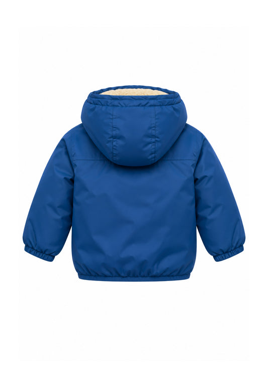 Kway giubbotto blu royal con cappuccio imbottito per bambinao e neonato