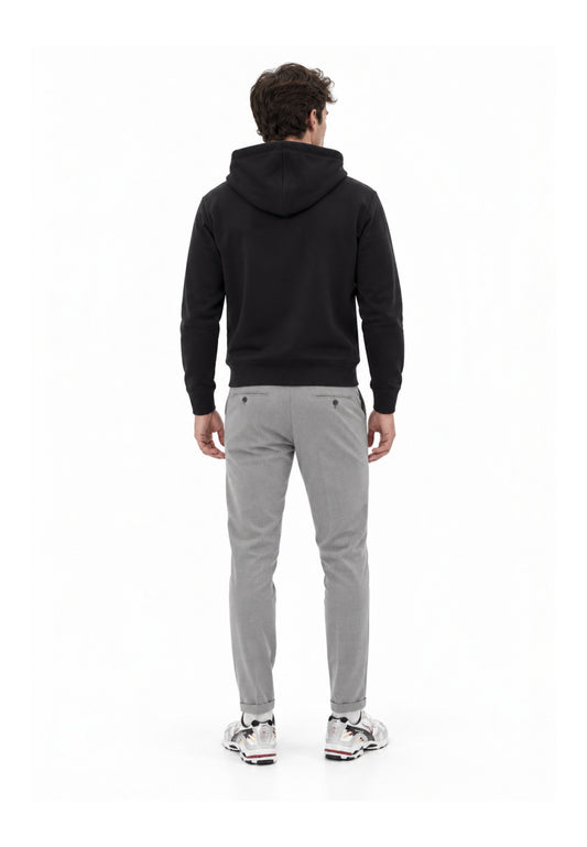 John Richmond felpa NERA CON CAPPUCCIO E MINI LOGO Uomo uma26029fe.ne_