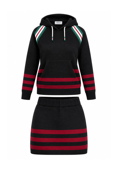 Gabriella Gucci COMPLETO NERO IN MAGLIA CON FELPA E GONNA Bambine e ragazze GK305+GK307.NE_