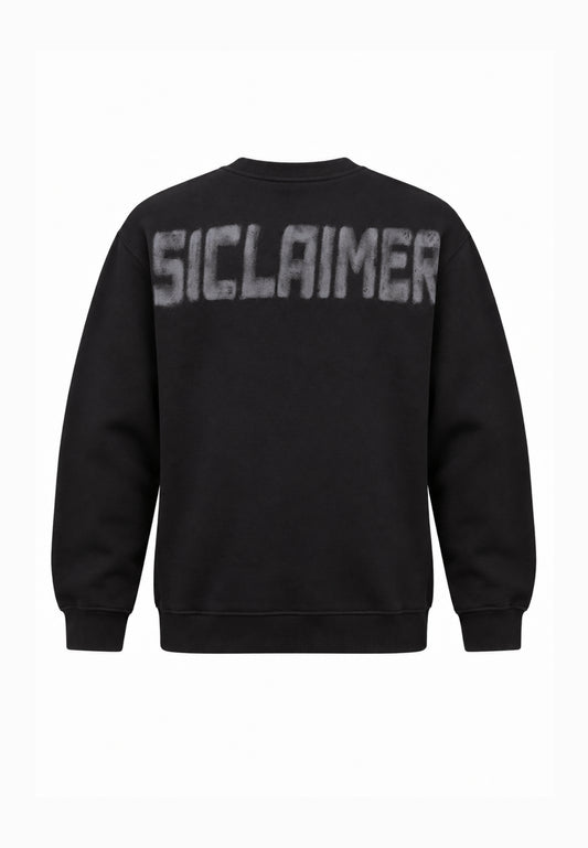Disclaimer FELPA NERA CON MINI LOGO DAVANTI E MAXI LOGO RETRO Bambini e ragazzi 26IDK59100.NE_