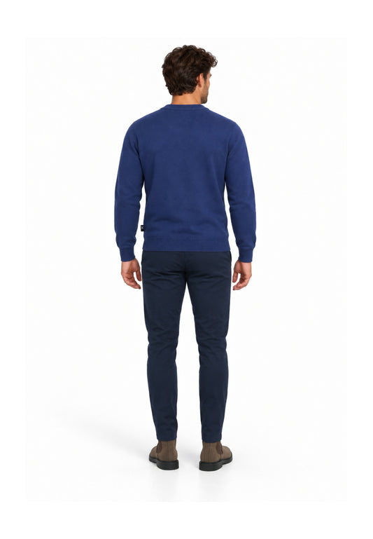 John Richmond maglia BLU IN LANA RASATA CON MINI LOGO Uomo uma26169ma.blu_