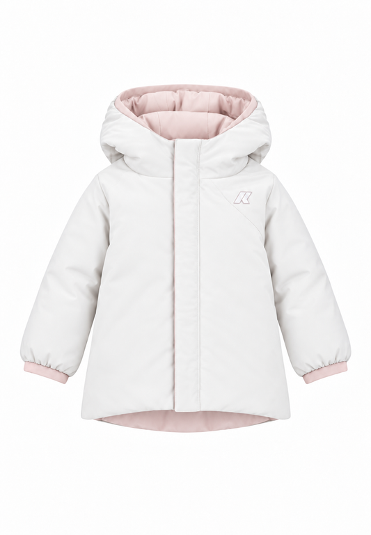 K-Way Paris Giacca bambina Jack ST Warm Double Reversibile Rosa Cipria/Bianco