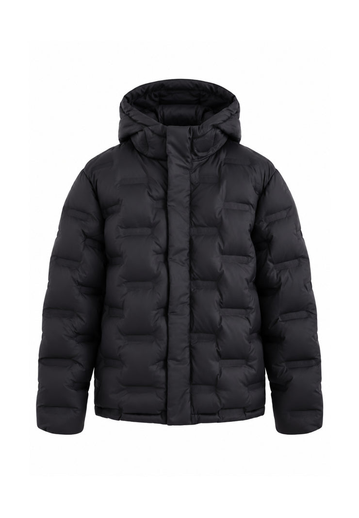 ICEBERGS GIUBBOTTO NERO TRAPUNTATO LOGO Bambini e ragazzi GBICE7306J.NE_