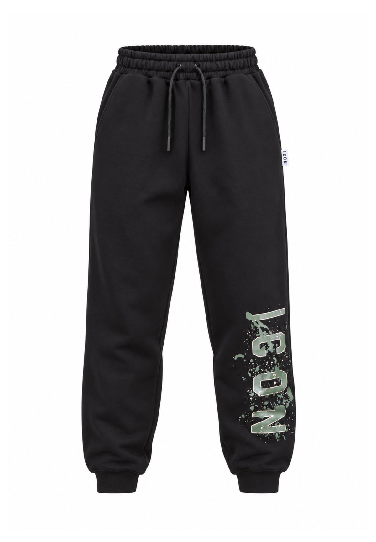ICON PANTALONE NERO IN FELPA CON LOGO SPRUZZO Bambini e ragazzi ibsp001374.ne_
