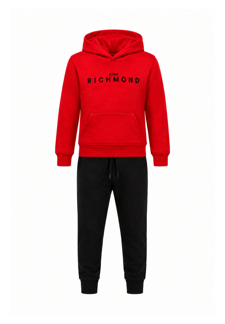 John Richmond Tuta Completa ROSSA con cappuccio E LOGO GOMMATO Bambini e ragazzi rba26007cf.ro_