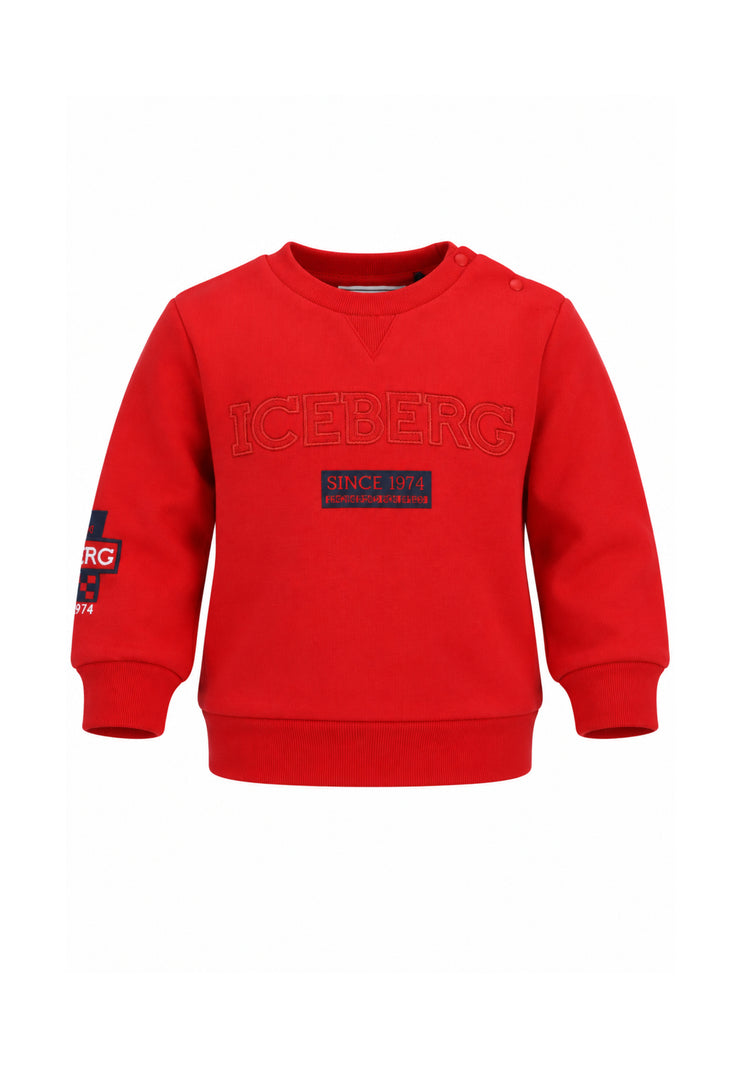 ICEBERGS FELPA ROSSA CON LOGO TONO SU TONO Bambini e ragazzi MFICE7317B.RO_