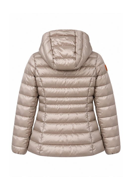 Save the Duck GIUBBOTTO BEIGE SAGOMATO LUNGO CON CAPPUCCIO Bambine e ragazze 09-J47300G.BEIGE_