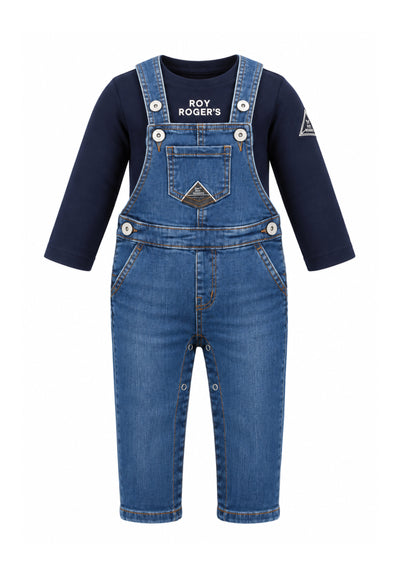 Roy Roger's completo blu con salopette a pantalone e maglia Bambini e ragazzi rh079/k1.blu_
