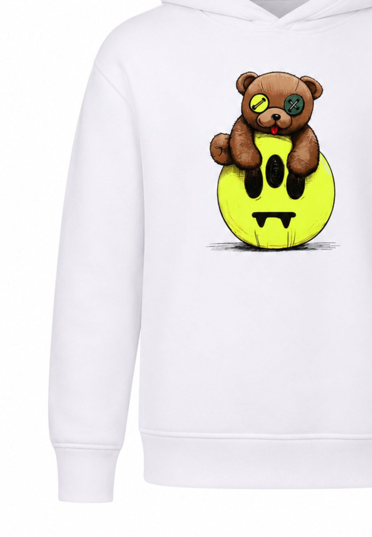 BARROW FELPA BIANCA CON CAPPUCCIO E ORSETTO CENTRALE E LOGO SULLA MANICA Bambini e ragazzi F6BKJUHS160.BIA_