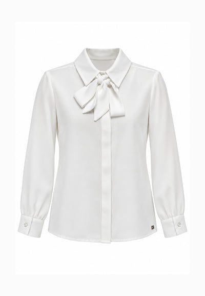 Kocca Junior camicia panna con fiocco sul colletto Bambina e Ragazza wartin.panna_