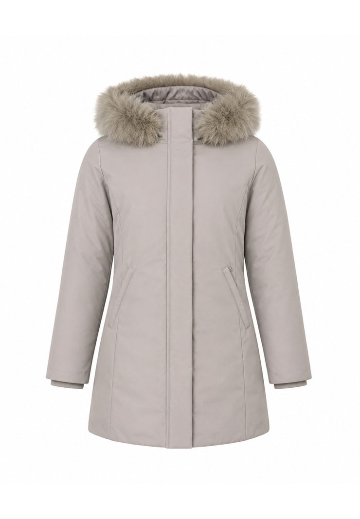 Bomboogie GIUBBOTTO BEIGE CON CAPPUCCIO E PELLICCIA VERA Bambine e ragazze CG583VTACR6.BEIGE_