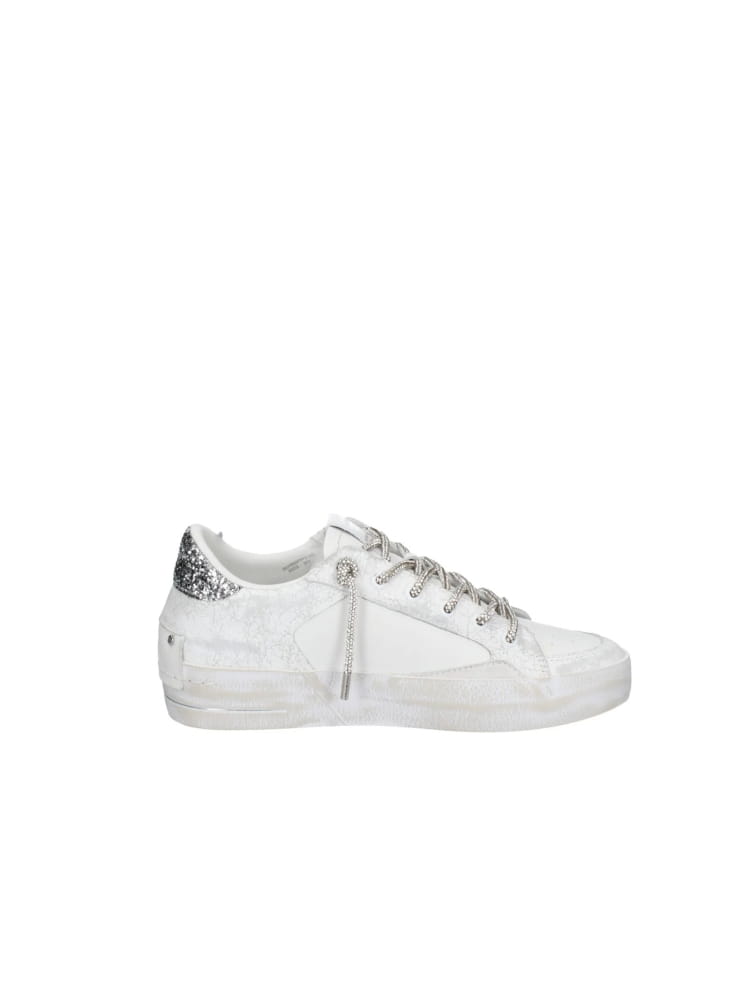 Crime London scarpe bianche donna logo sul lato