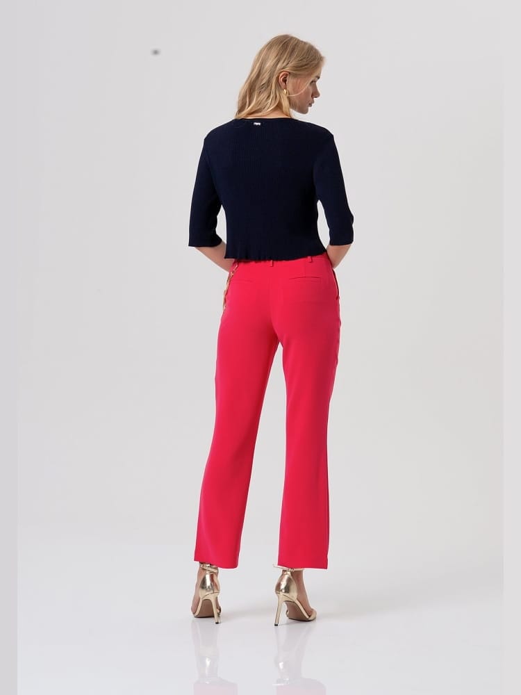 Fracomina pantalone bootcut modello chino rosso