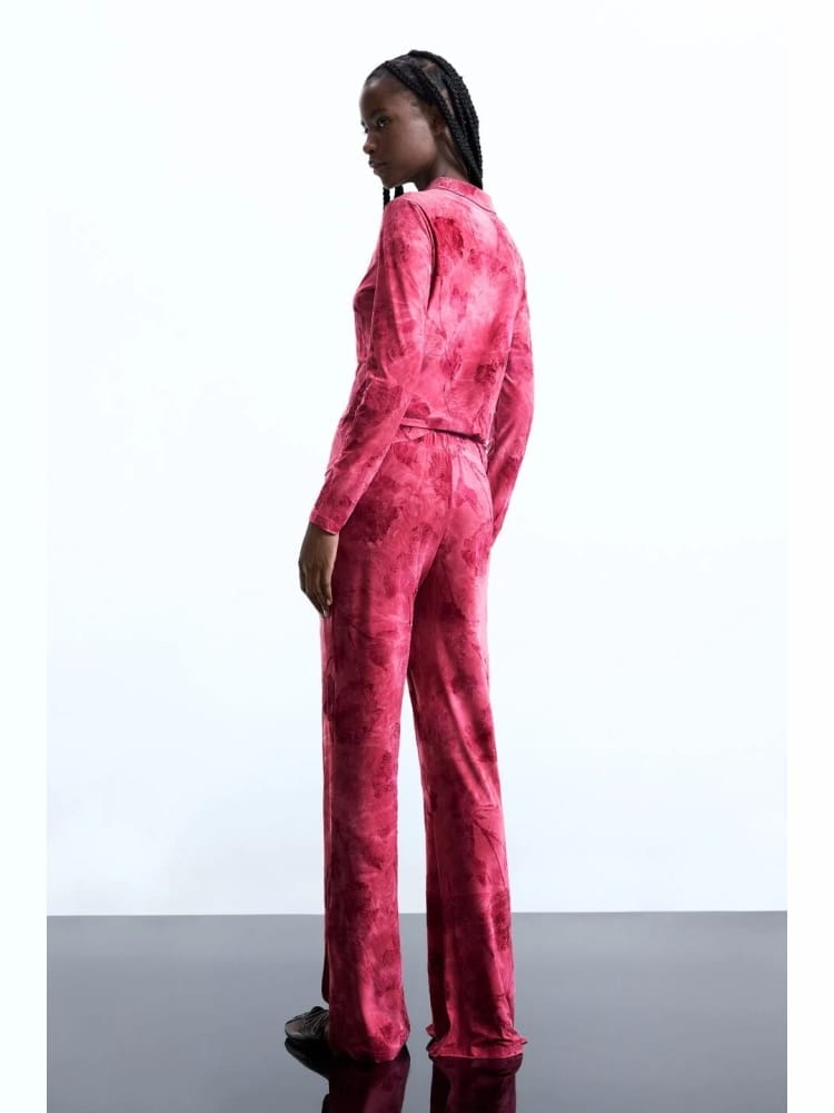 Desigual pantalone chester rosso vino floccato