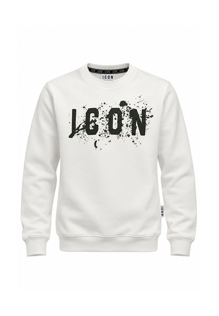 ICON FELPA PANNA A GIROCOLLO LOGO SPRUZZO Bambini e ragazzi ibsw001373.panna_
