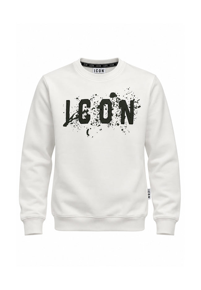 ICON FELPA PANNA A GIROCOLLO LOGO SPRUZZO Bambini e ragazzi ibsw001373.panna_