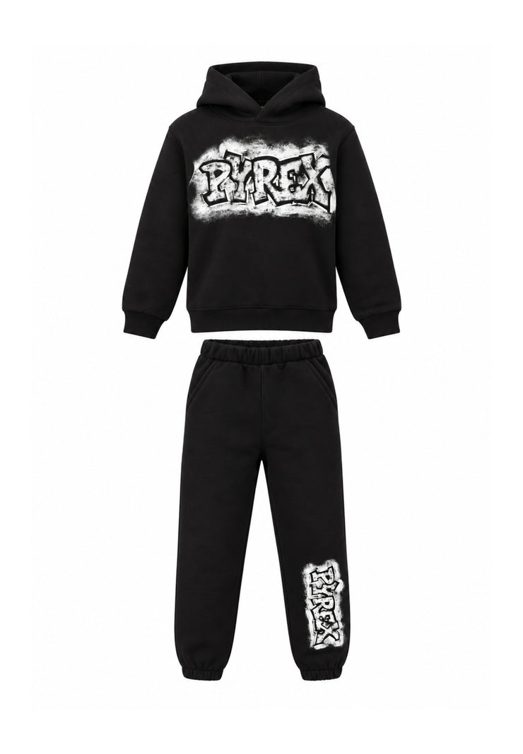 Pyrex COMPLETO NERO CON LOGO GRAFFITI Bambini e ragazzi 26IPK46220.NE_