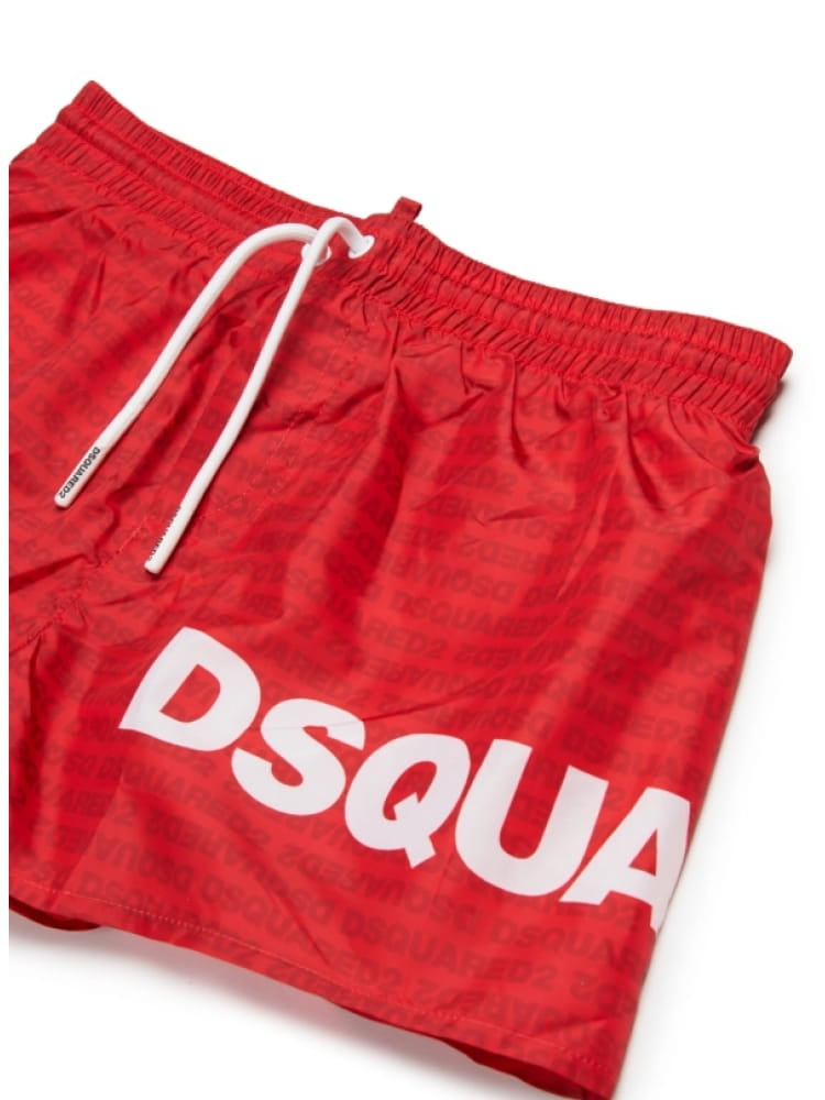 Dsquared costume da bagno kids/junior rosso con logo Bambino