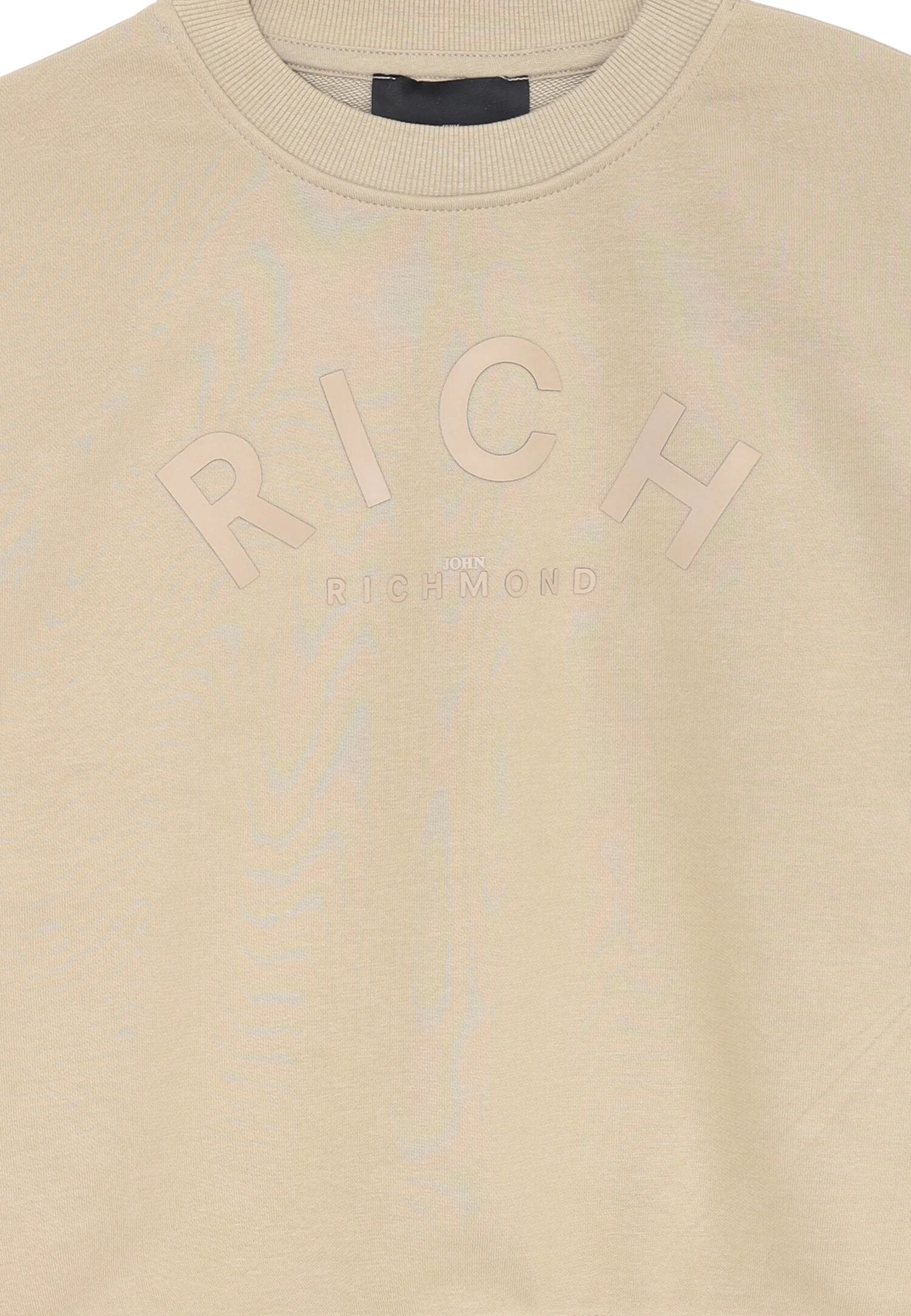 John Richmond felpa bambino beige 2-16 anni in cotone con maxi logo John Richmond felpa bambino beige 2-16 anni in cotone con maxi logo