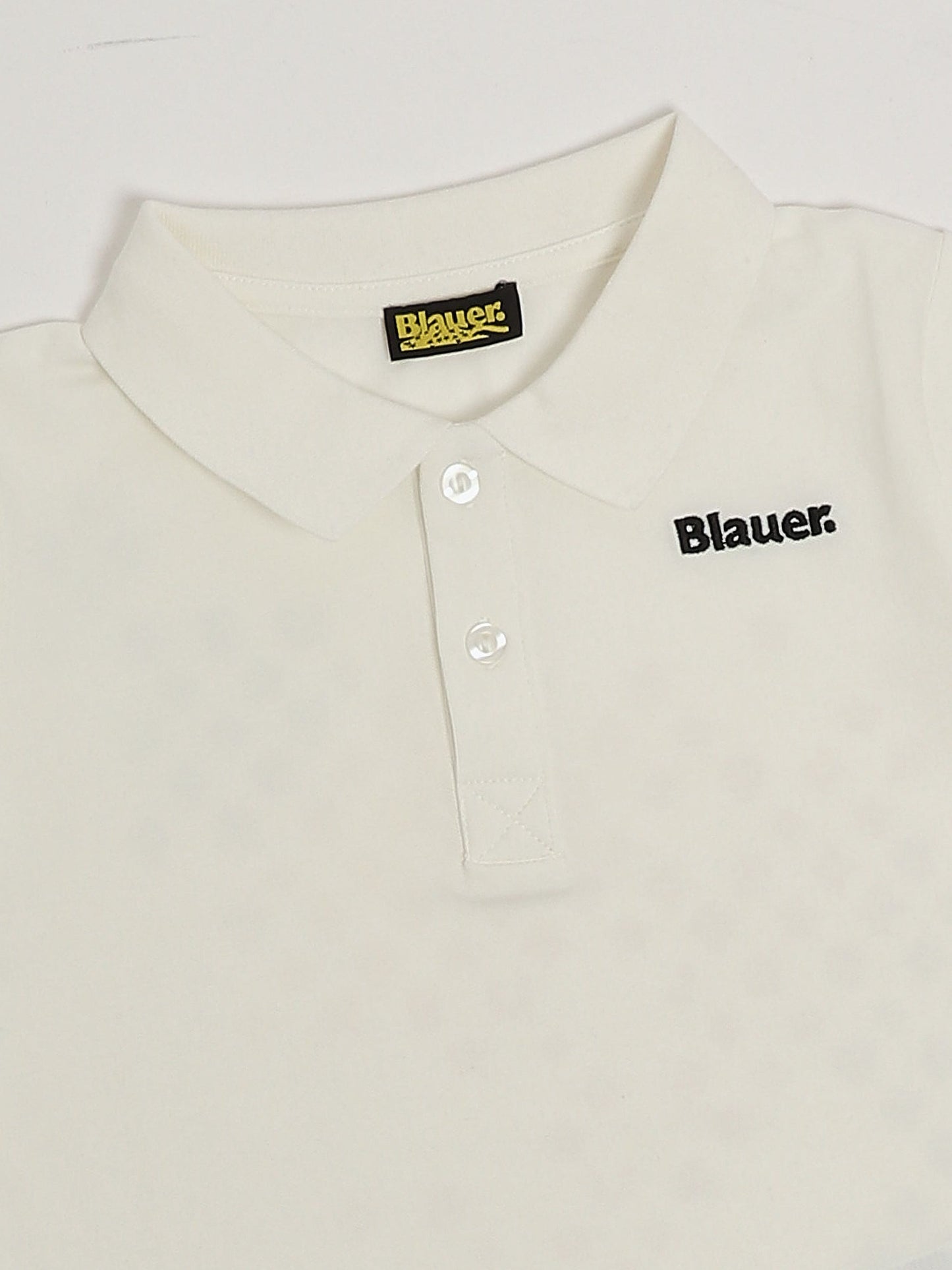 Blauer Polo bambino in cotone stretch