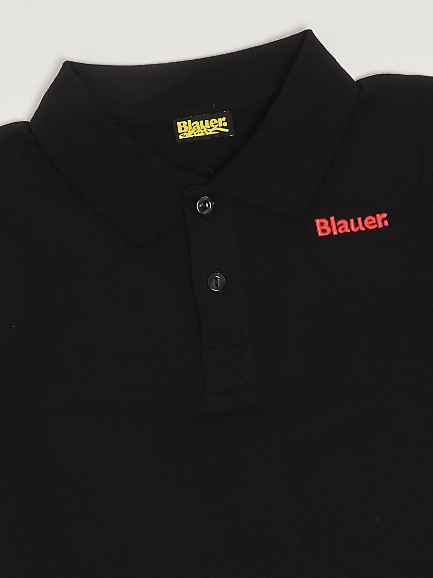 Blauer Polo bambino in cotone stretch