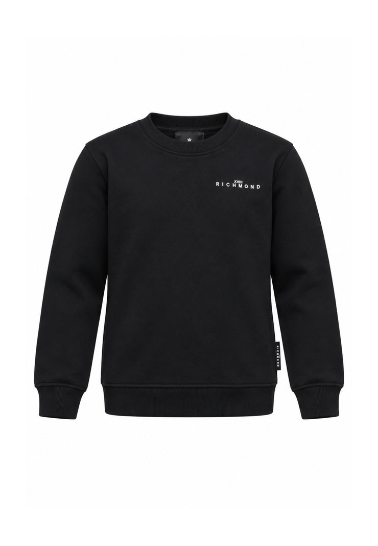 John Richmond FELPA NERA A GIROCOLLO CON MINI LOGO SUL CUORE Bambini e ragazzi rba26176fe.ne_