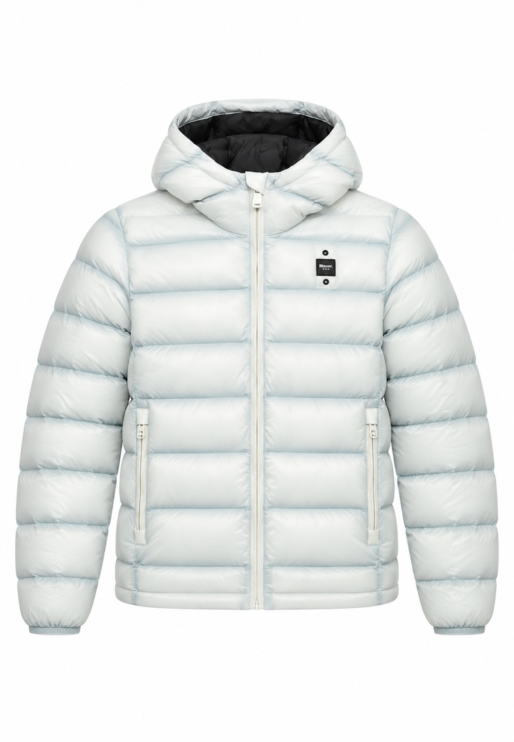 Blauer giubbotto bianco ghiaccio bambina fronte