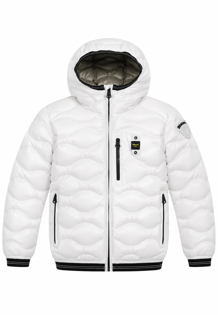 Blauer piumino bianco bambino fronte