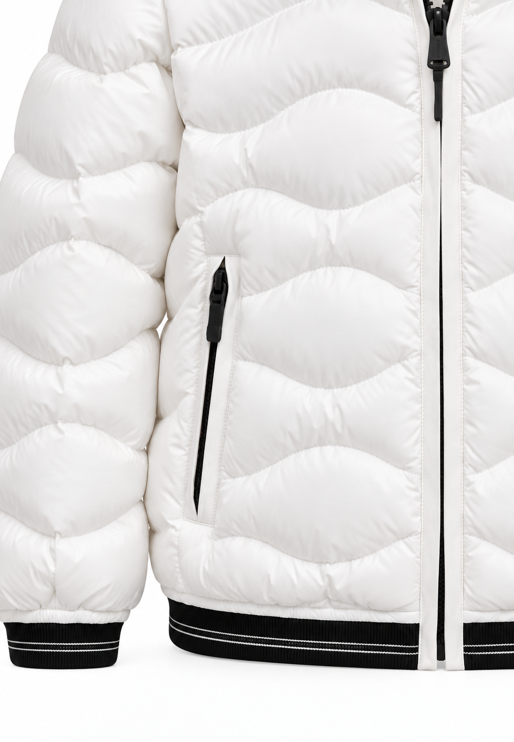 Blauer piumino bianco bambina tasca finiture