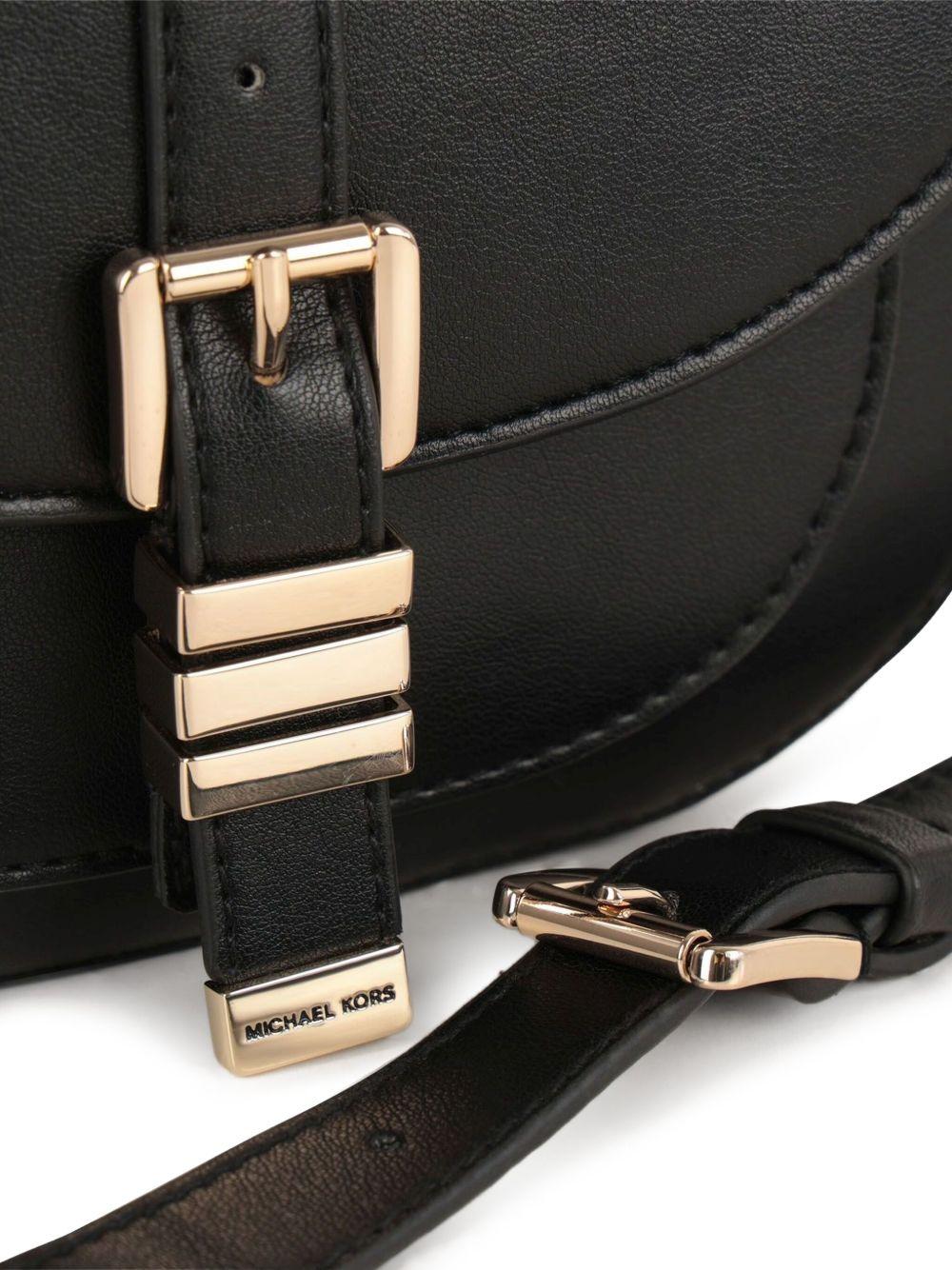 Borsa a spalla per bambina Michael Kors Kids nera con forma a mezza luna