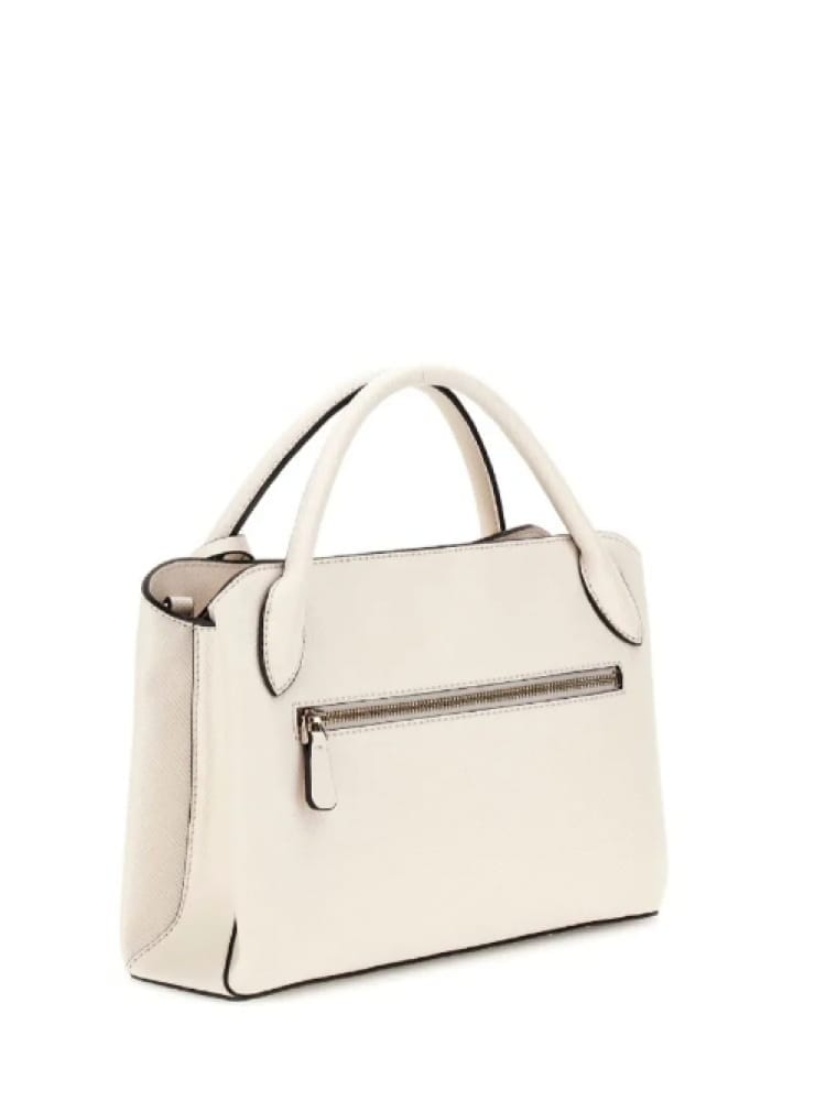 Guess borsa bianca donna in ecopelle a mano con tracolla logo sul davanti