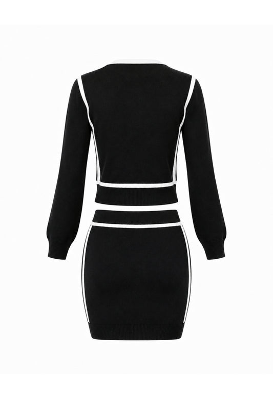 MARC ELLIS COMPLETO NERO E BIANCO CON MAGLIA A MANICA LUNGA E GONNA SLIM Bambine e ragazze JMJSW03558.NERO_
