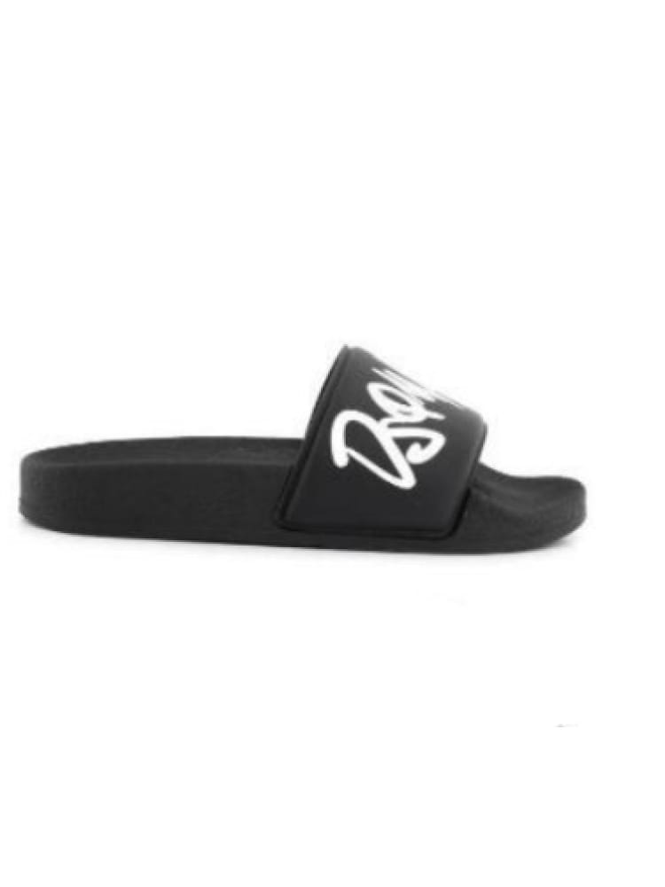 Dsquared ciabatte piscina kids/junior nero con logo lettering in contrasto Bambino