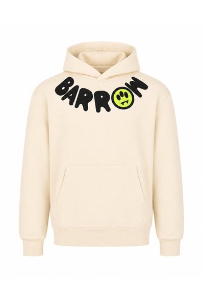 BARROW FELPA PANNA CON CAPPUCCIO con logo sul collo Bambini e ragazzi F6BKJUHS038.PANNA_