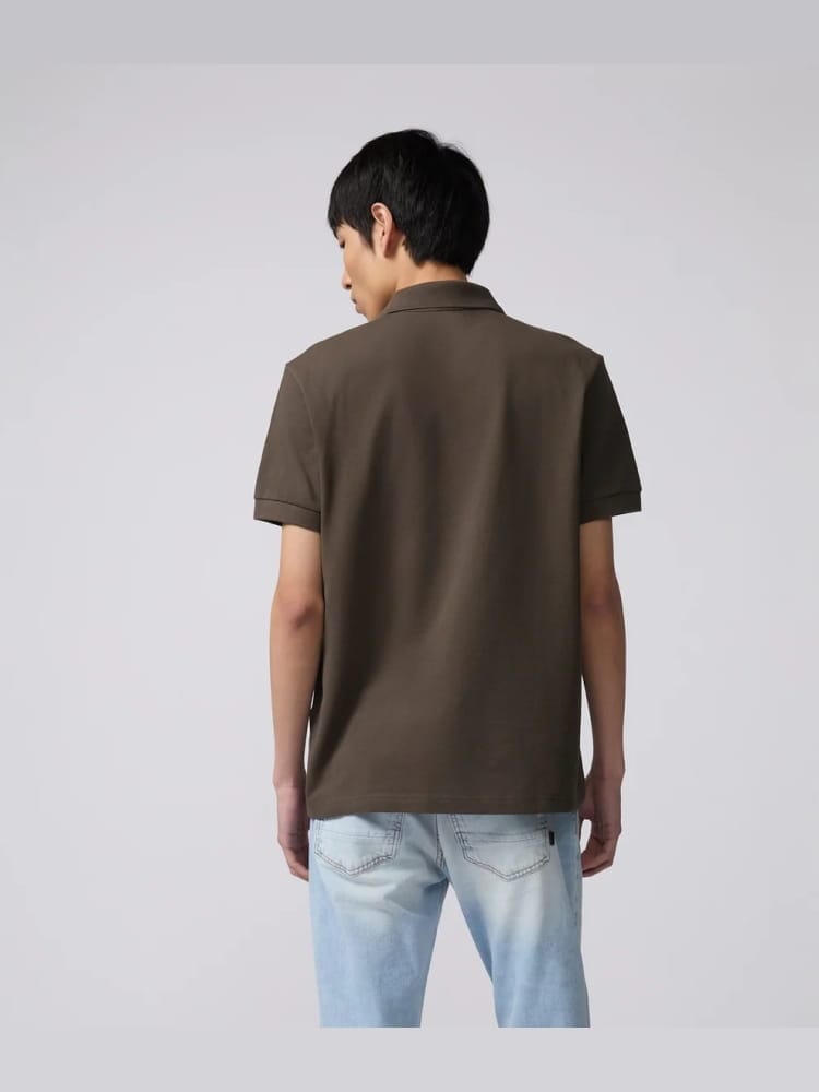 Refrigiwear polo marrone uomo mini logo