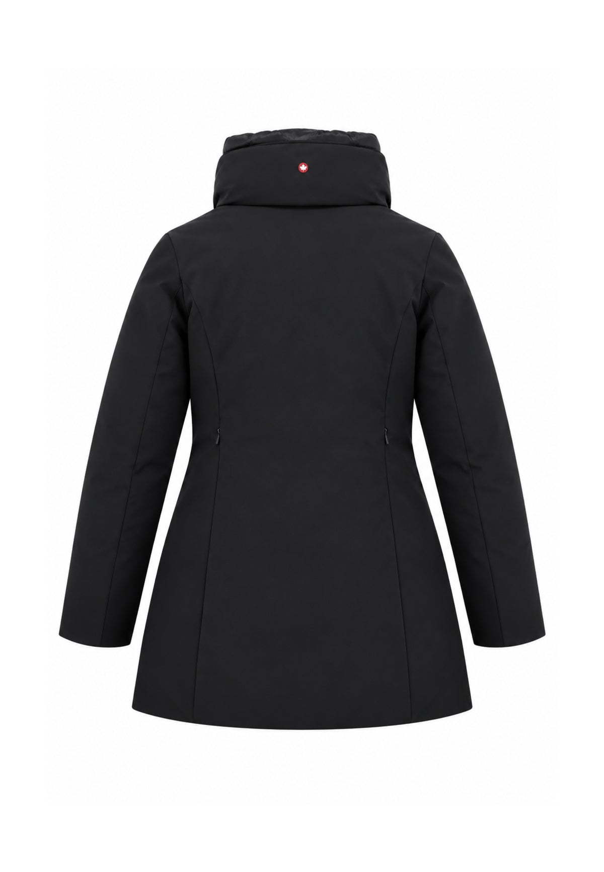 Canadiens Giubbotto nero con cappuccio a metà coscia Donna 0.313 tech/w.ne_