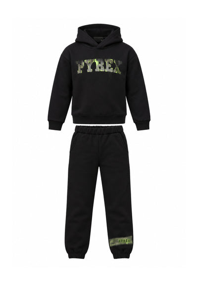 Pyrex COMPLETO NERO CON FELPA CON CAPPUCCIO Bambini e ragazzi 26IPK46224.NE_