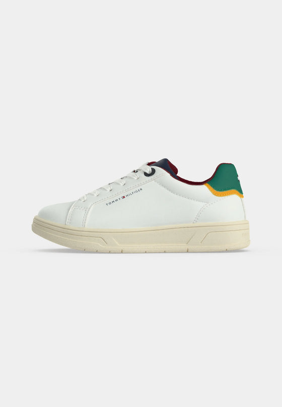TOMMY HILFIGER sneaker BIANCA CON LACCI e dettagli multicolor Bambini e ragazzi B-T3X9-35243-1355X256.BIA_