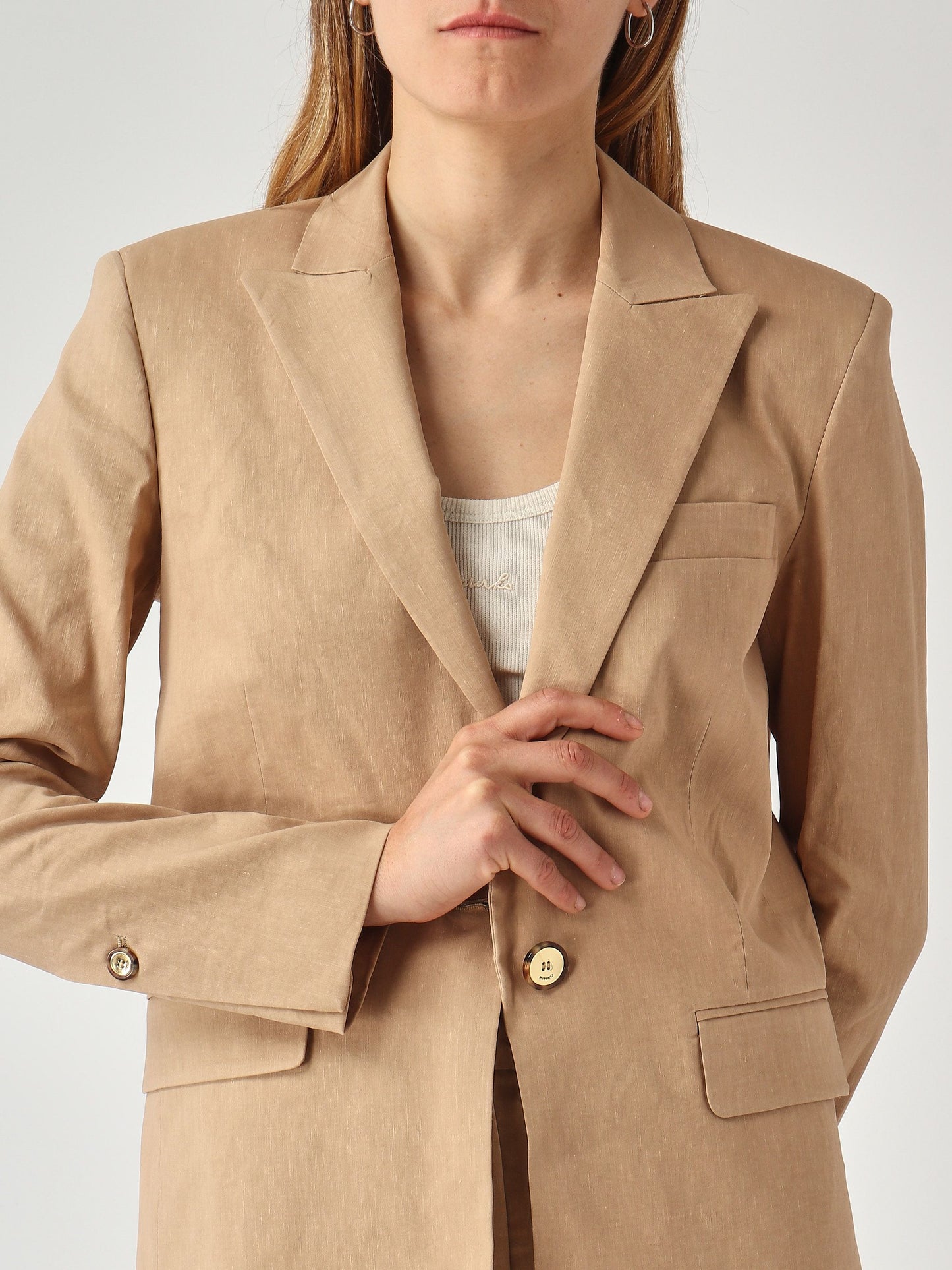 Pinko Blazer donna Freda in misto lino stretch