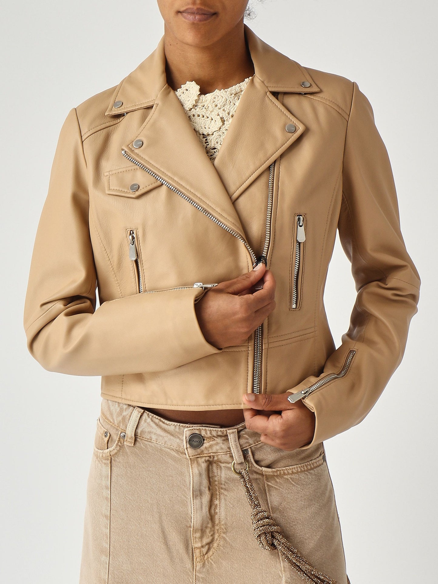 Pinko Giacca donna New Sensible in pelle nappa