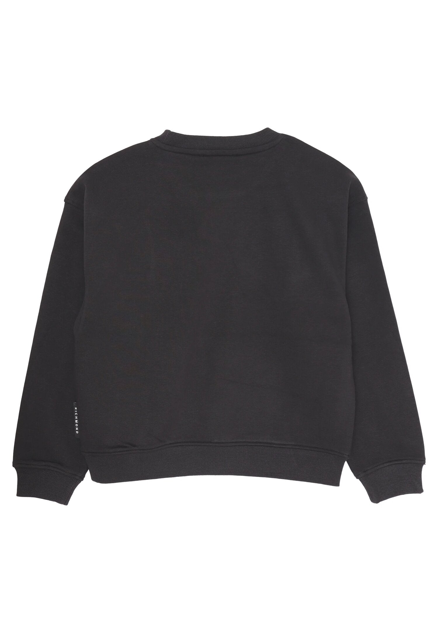 John Richmond felpa bambino nera 2-16 anni in cotone con maxi logo John Richmond felpa bambino nera 2-16 anni in cotone con maxi logo