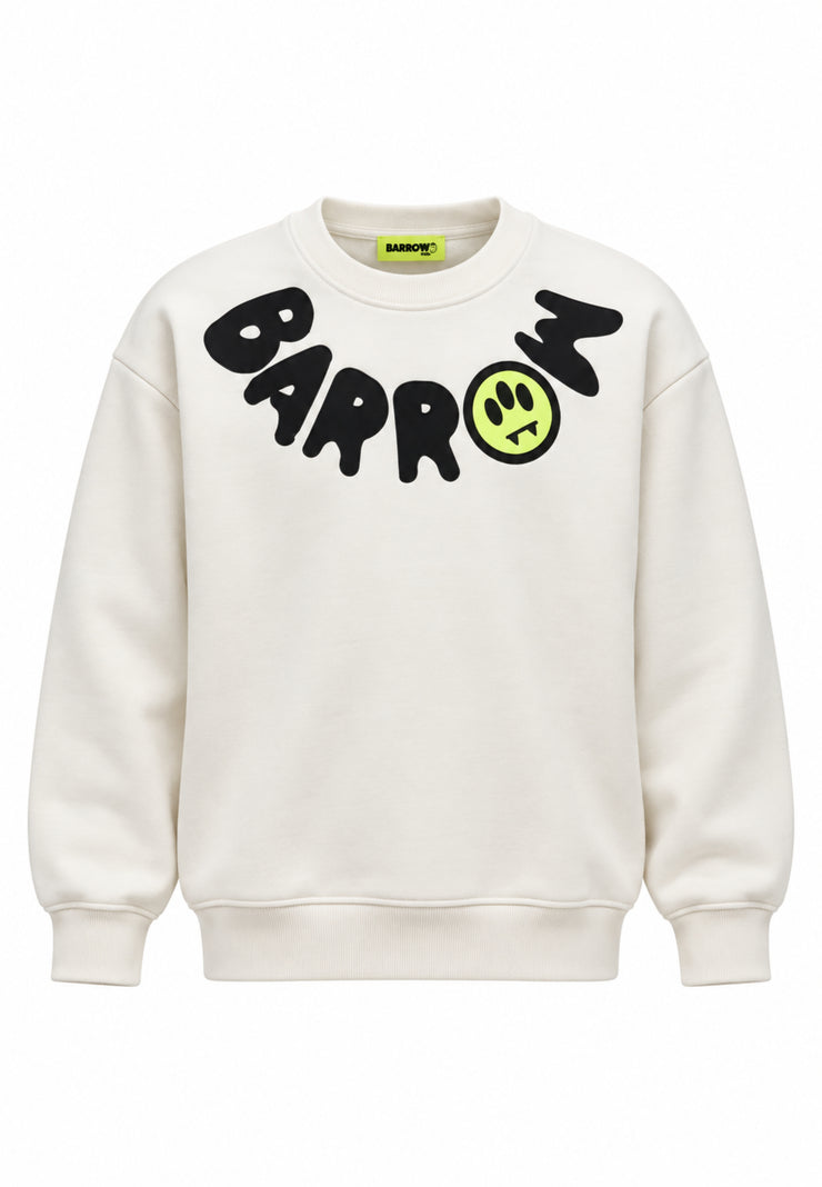 BARROW Felpa PANNA GIROCOLLO CON LOGO Bambini e ragazzi F6BKJUSW039.PANNA_