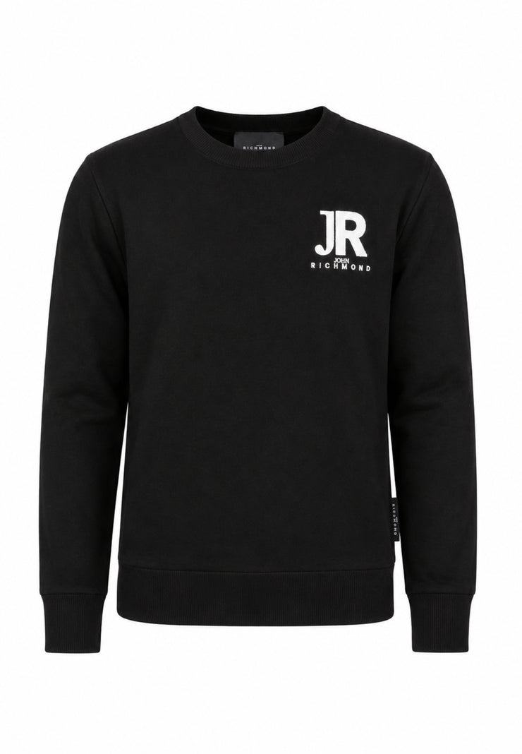 John Richmond maglia nera con logo JR sul petto Bambini e ragazzi rba26168ma.ne_