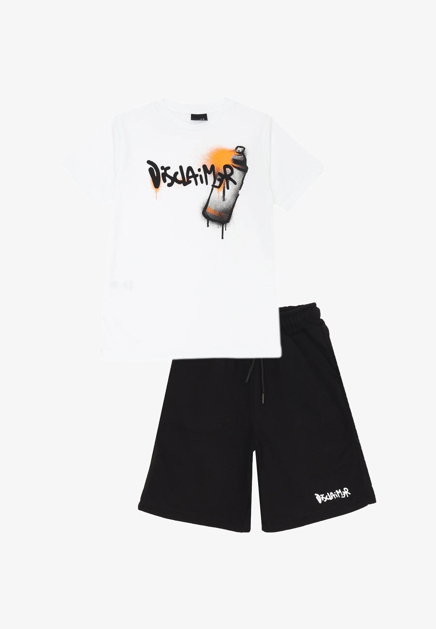Disclaimer Completo Sportivo Bambino Off White Nero 8-16 Anni Stampa Street Disclaimer Completo Sportivo Bambino Off White Nero 8-16 Anni Stampa Street