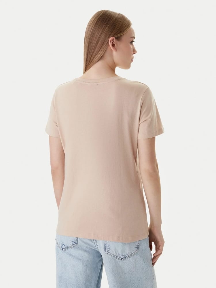 Guess tshirt beige donna maxi logo